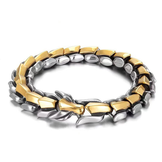 Men’s Dragon Bracelet with High-Quality Alloy and Brave Motif