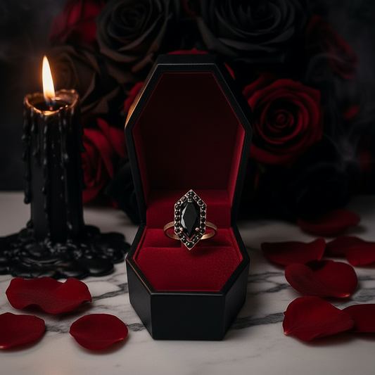 Fate- 1 Carat Black Diamond Option Victorian Gothic Ring