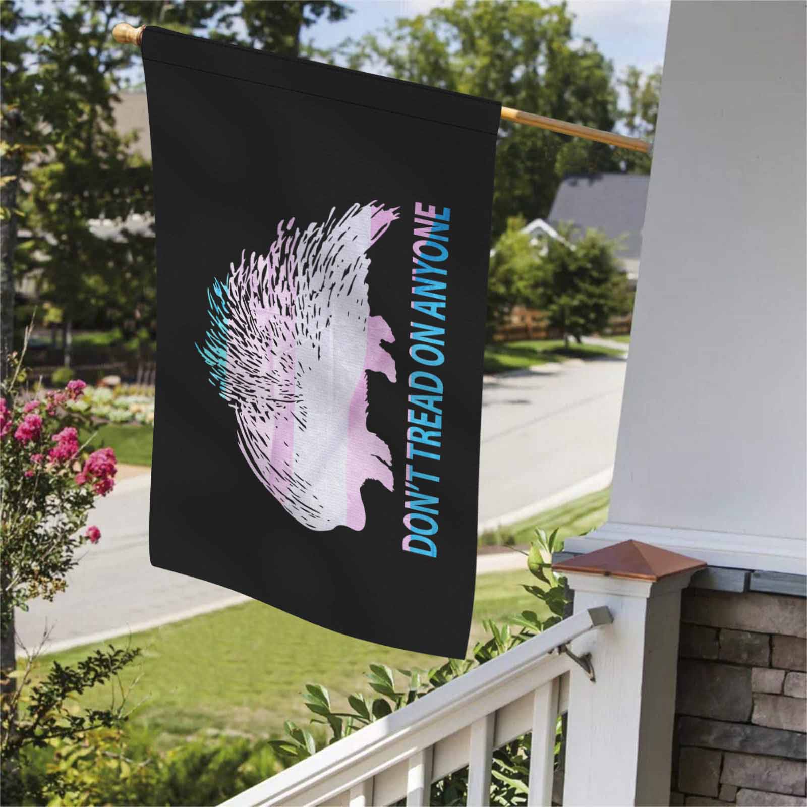 Don't Tread Porcupine - Trans Two Sided Flag