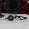 Black Rose- .50ct Round Cut Diamond Option Modern Goth Engagement Rings
