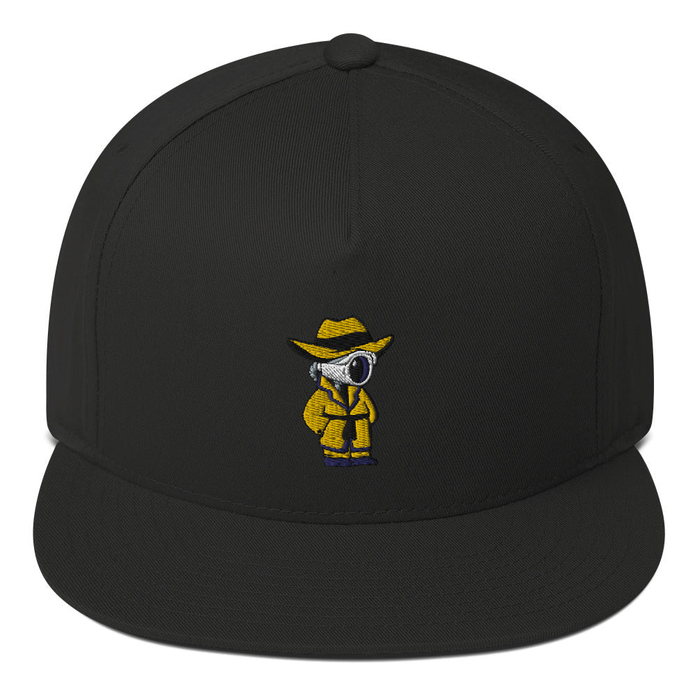Don't Spy on Me Cartoon Flat Bill Cap