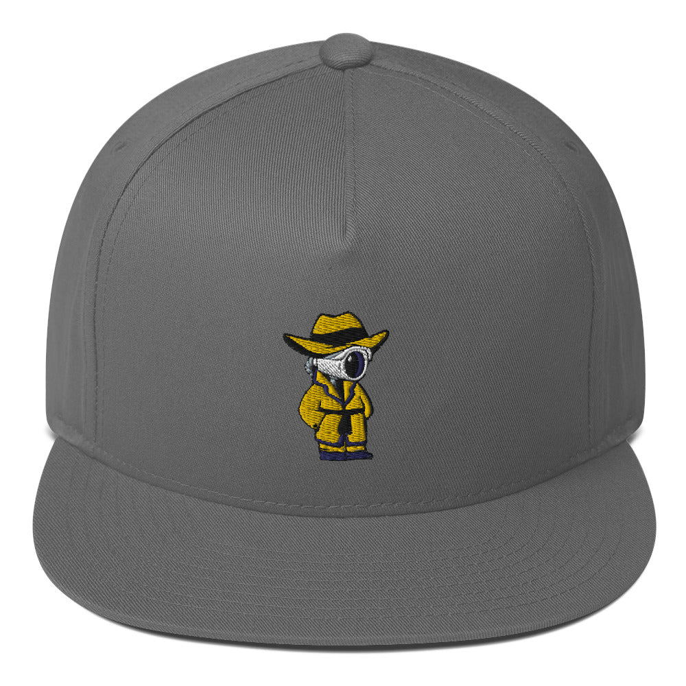 Don't Spy on Me Cartoon Flat Bill Cap
