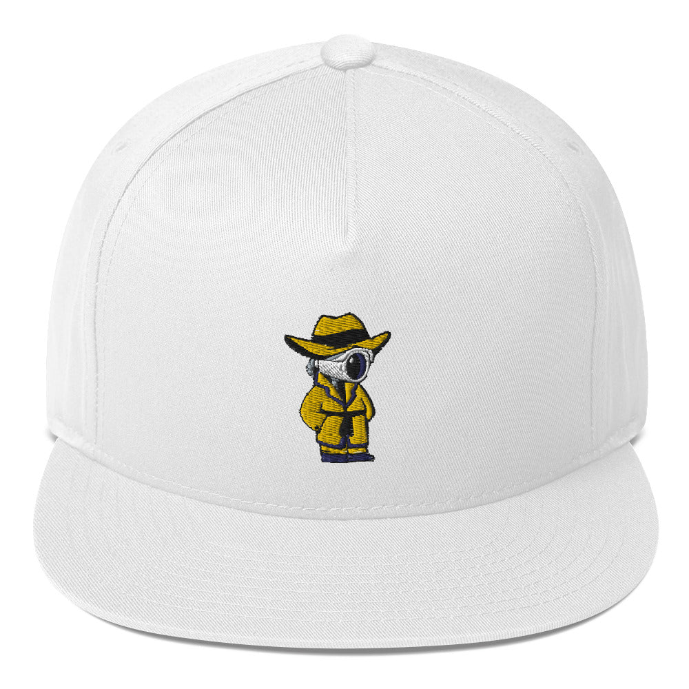 Don't Spy on Me Cartoon Flat Bill Cap
