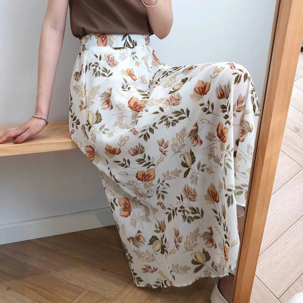Floral Print Maxi Skirt