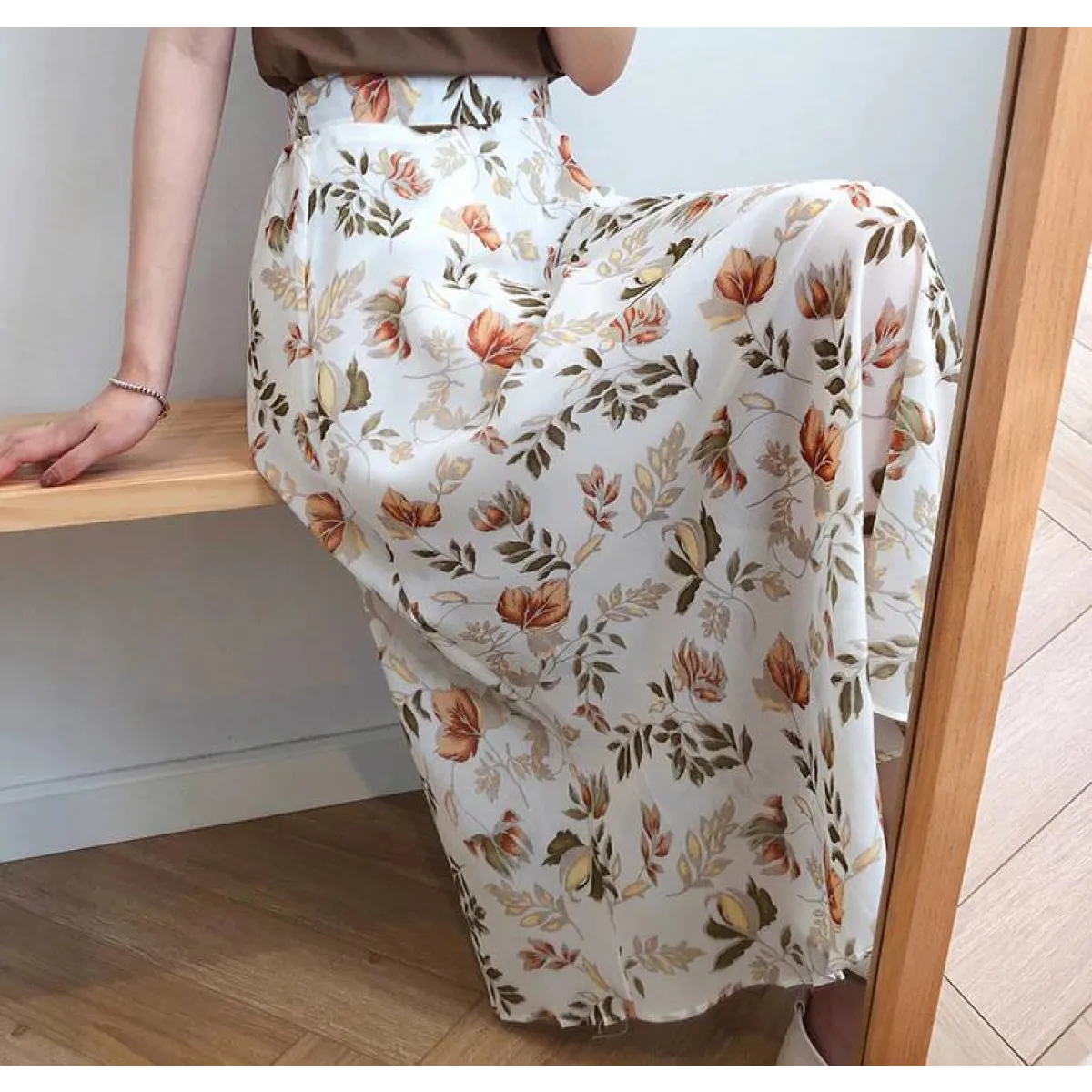 Floral Print Maxi Skirt