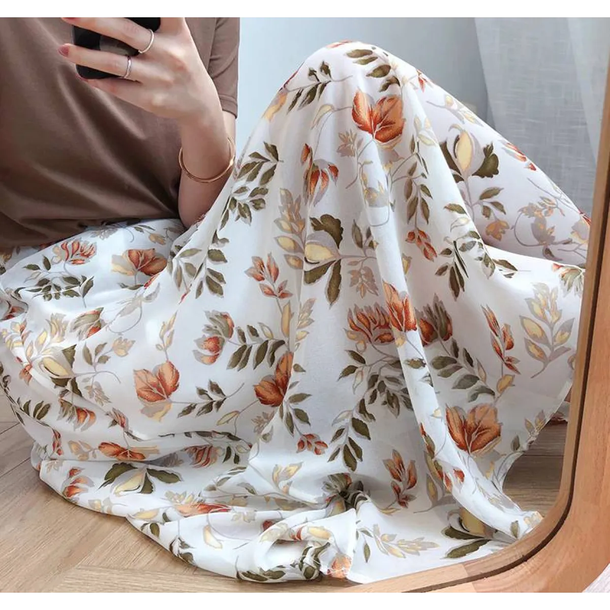 Floral Print Maxi Skirt