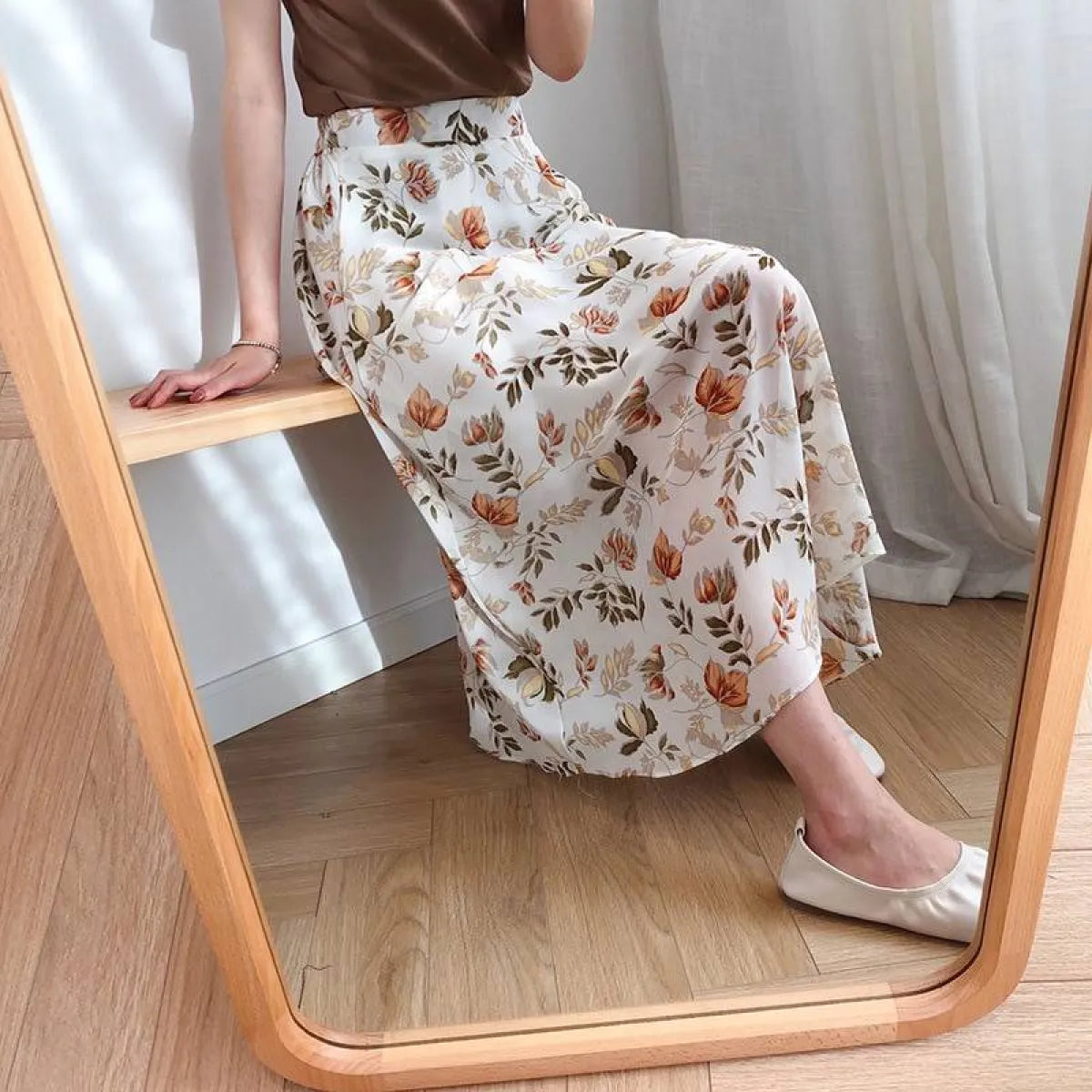 Floral Print Maxi Skirt