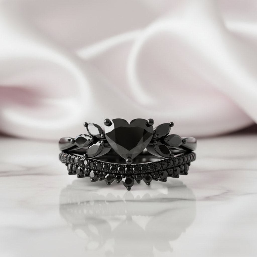Forever In My Heart- 1.25ct Heart Cut Diamond Option Gothic Promise Ring