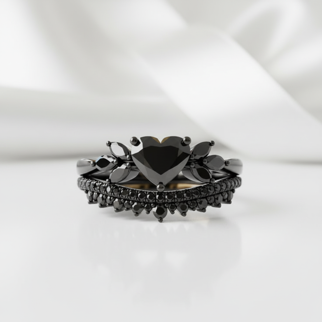 Forever In My Heart- 1.25ct Heart Cut Diamond Option Gothic Promise Ring