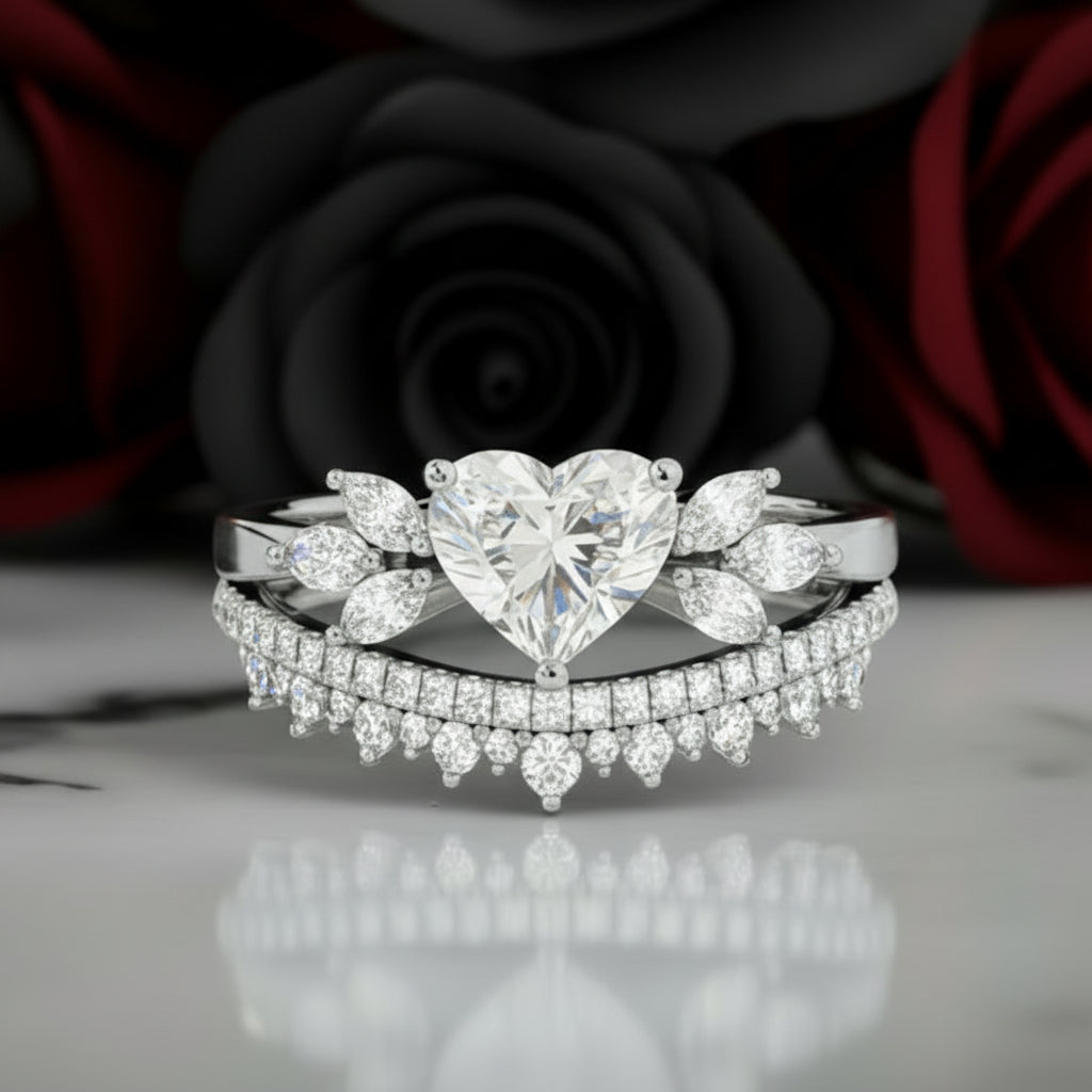 Forever In My Heart- 1.25ct Heart Cut Diamond Option Gothic Promise Ring