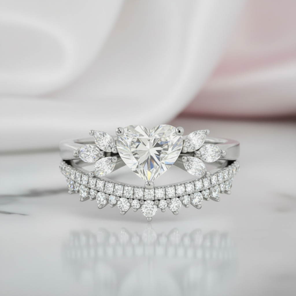 Forever In My Heart- 1.25ct Heart Cut Diamond Option Gothic Promise Ring