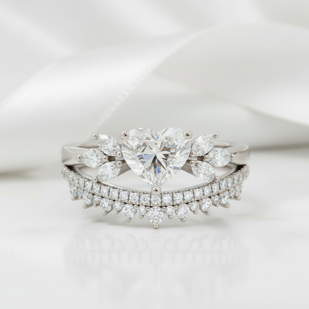 Forever In My Heart- 1.25ct Heart Cut Diamond Option Gothic Promise Ring