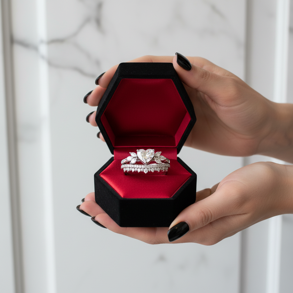 Forever In My Heart- 1.25ct Heart Cut Diamond Option Gothic Promise Ring