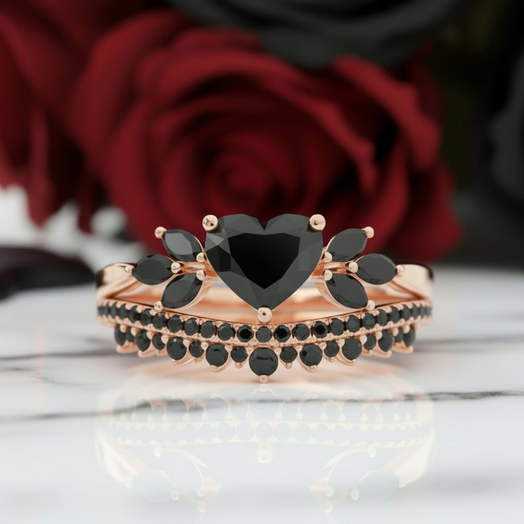 Forever In My Heart- 1.25ct Heart Cut Diamond Option Gothic Promise Ring