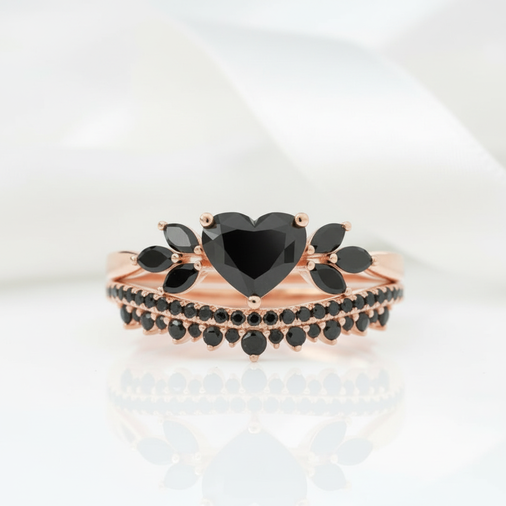 Forever In My Heart- 1.25ct Heart Cut Diamond Option Gothic Promise Ring
