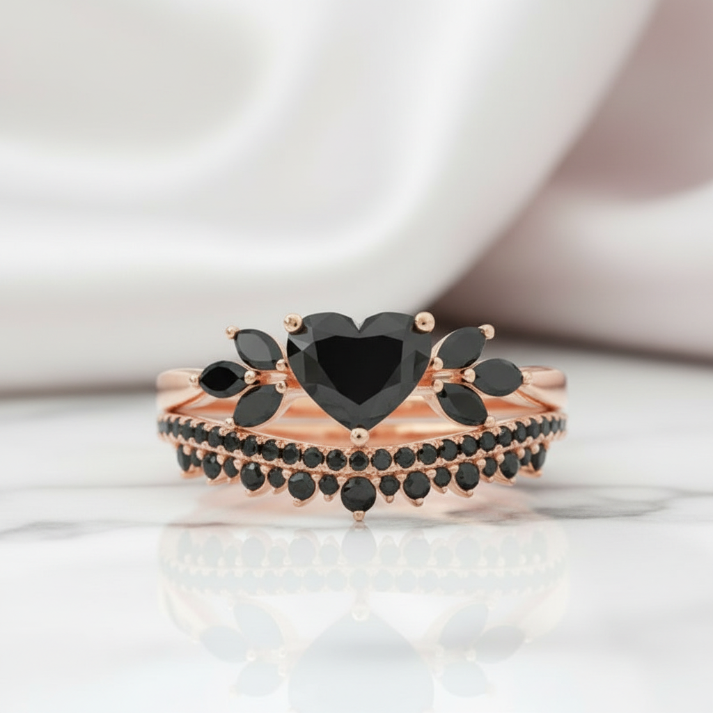 Forever In My Heart- 1.25ct Heart Cut Diamond Option Gothic Promise Ring