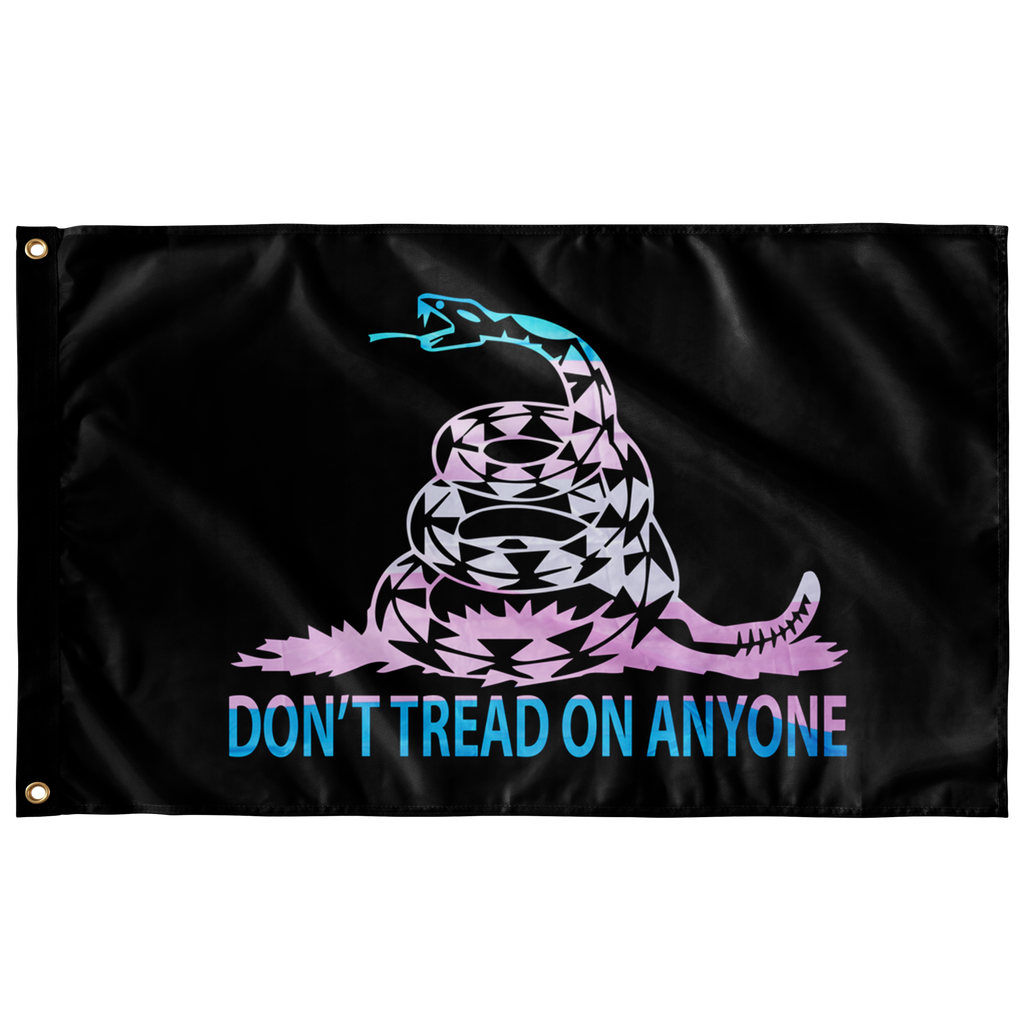Don't Tread on Anyone LGBTQ Trans Snake Single Sided Flag