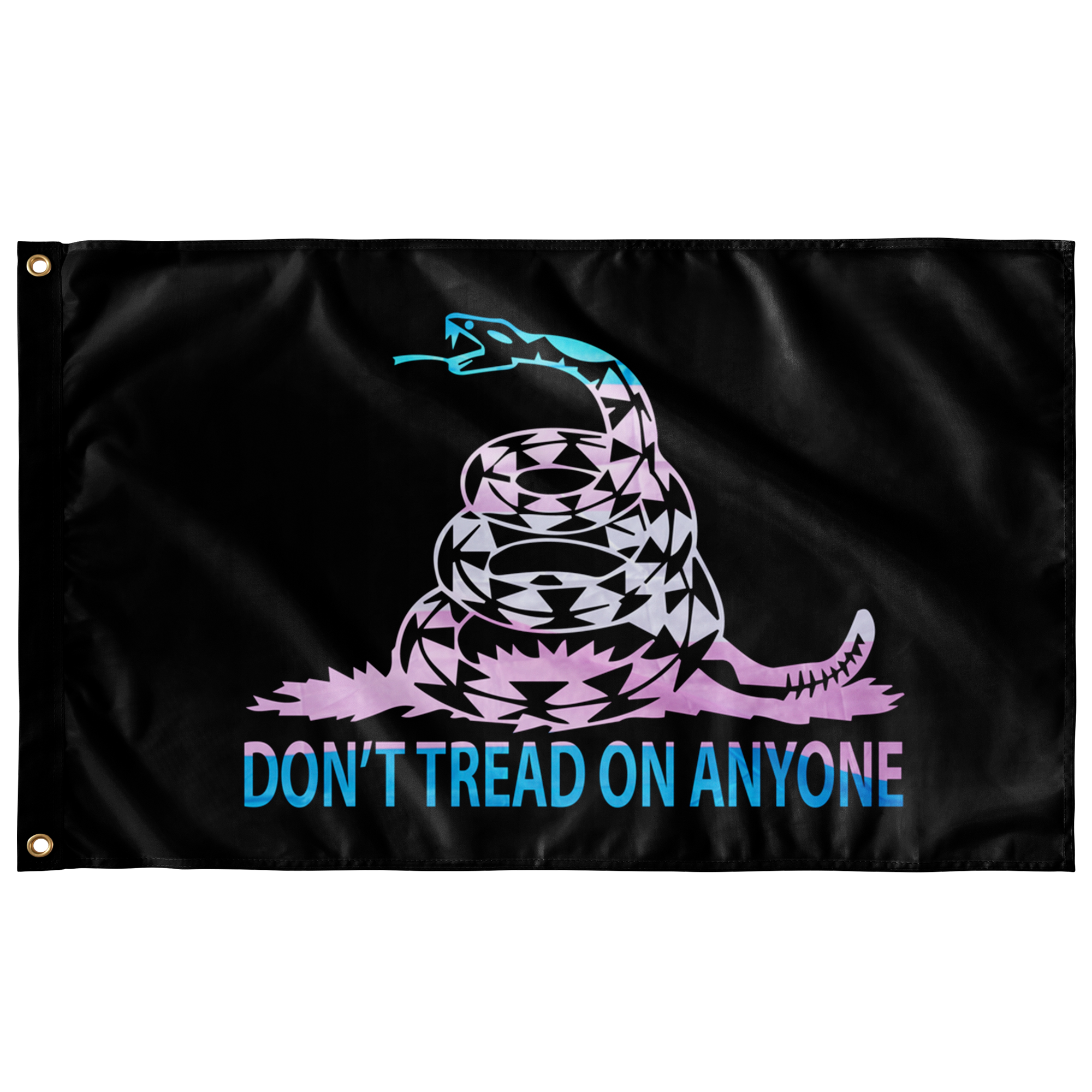 Don't Tread on Anyone LGBTQ Trans Snake Single Sided Flag