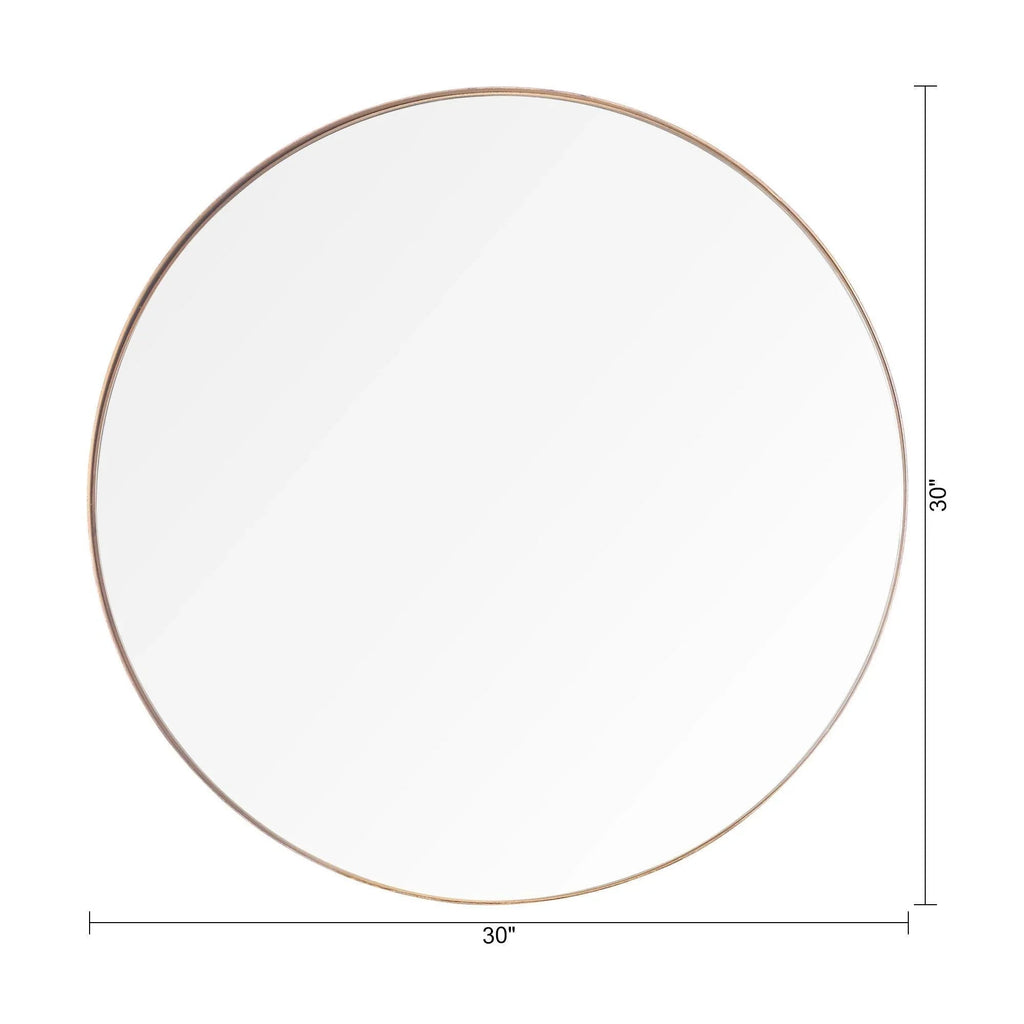 Golden Modern Round Framed Wall Mirror