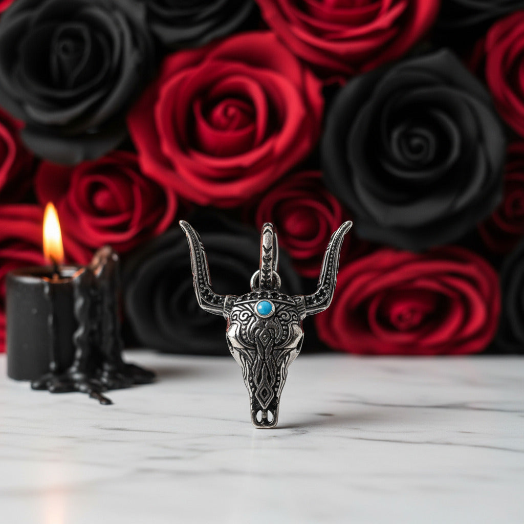 Gothic Bull Head Ethnic Pendant