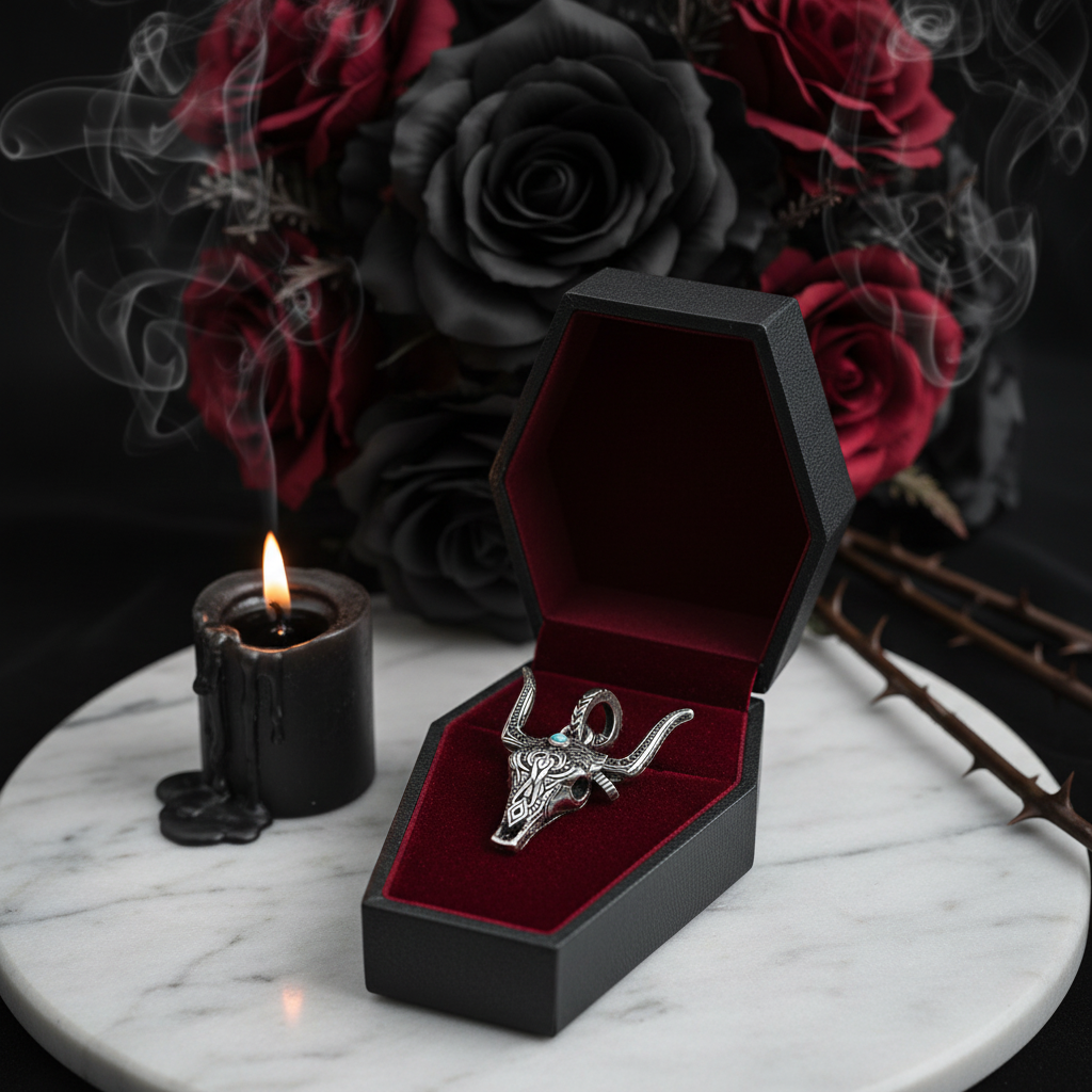 Gothic Bull Head Ethnic Pendant
