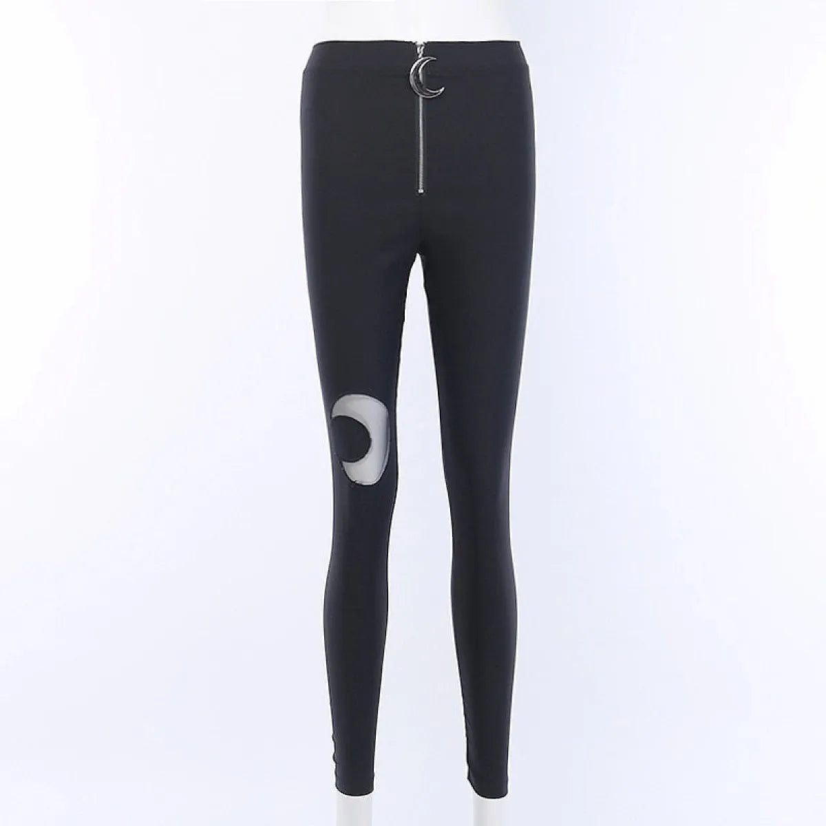 Gothic Crescent Moon Cutout Pants