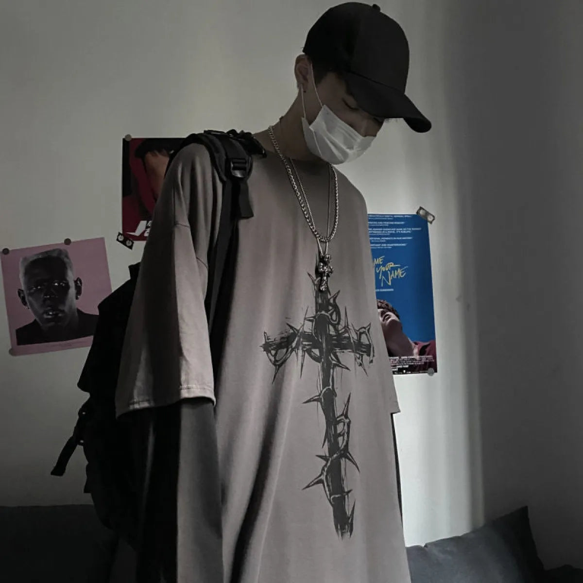 Gothic Cross Oversized T-shirt