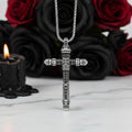 Gothic Cross Pave Diamond Option Sword Necklace