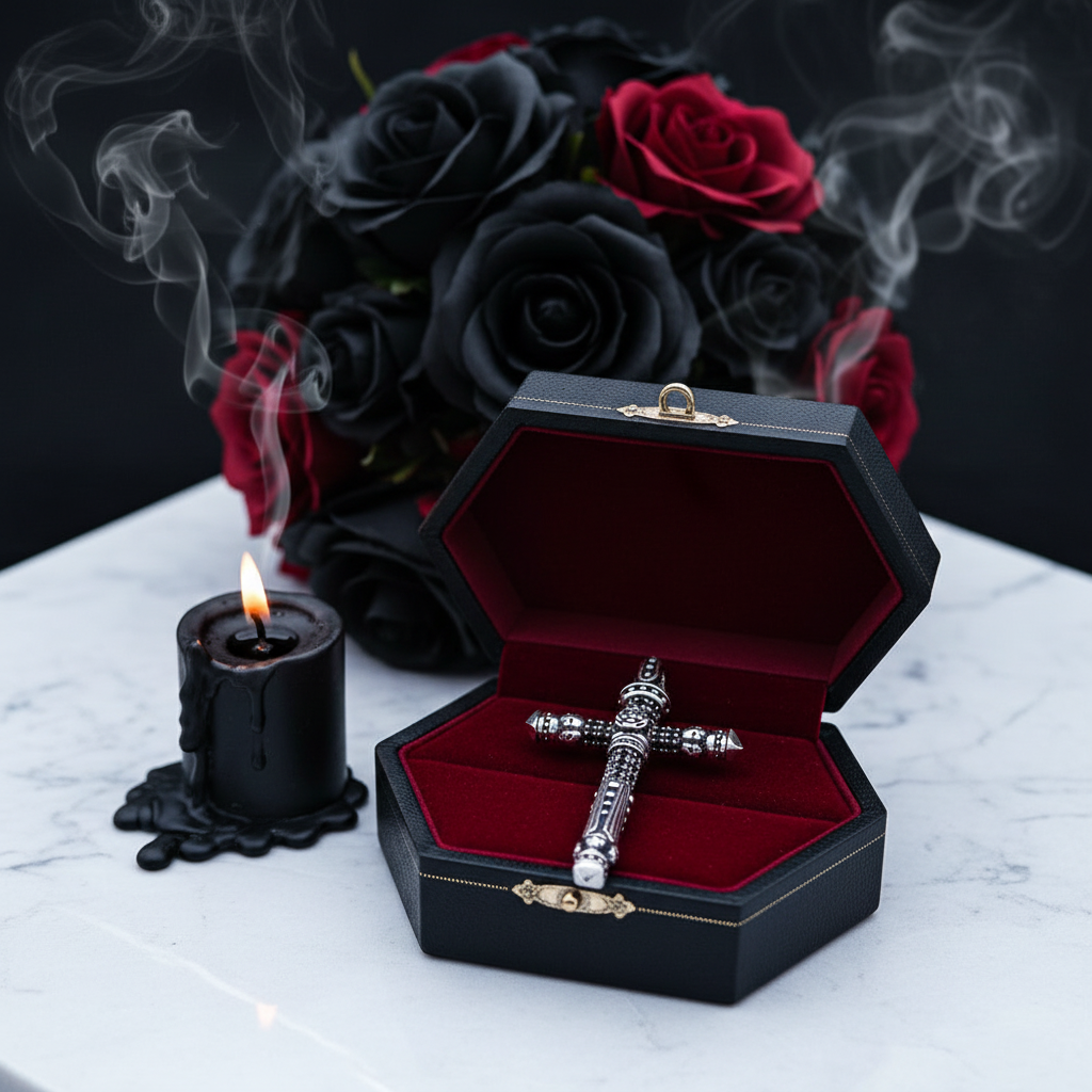 Gothic Cross with Diamond Option Sword Pendant
