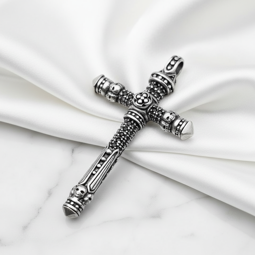 Gothic Cross with Diamond Option Sword Pendant