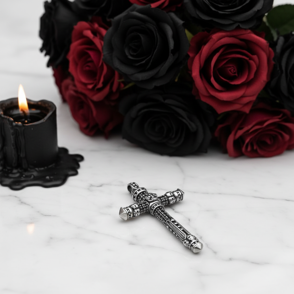 Gothic Cross with Diamond Option Sword Pendant