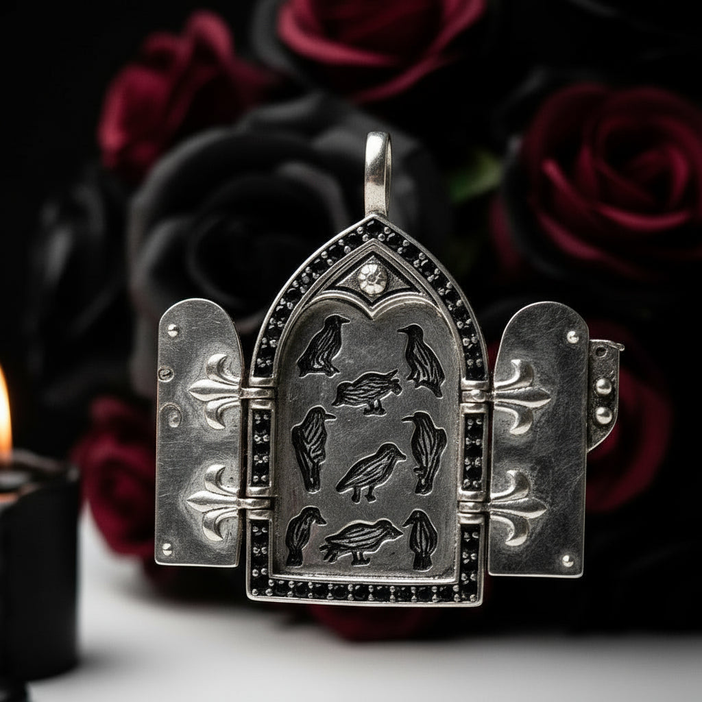 Gothic European Option Sword & Knight Skull with Crown Pendants