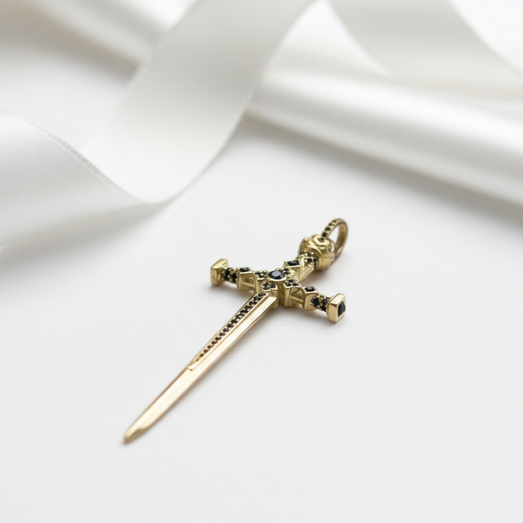 Gothic European Option Sword & Knight Skull with Crown Pendants