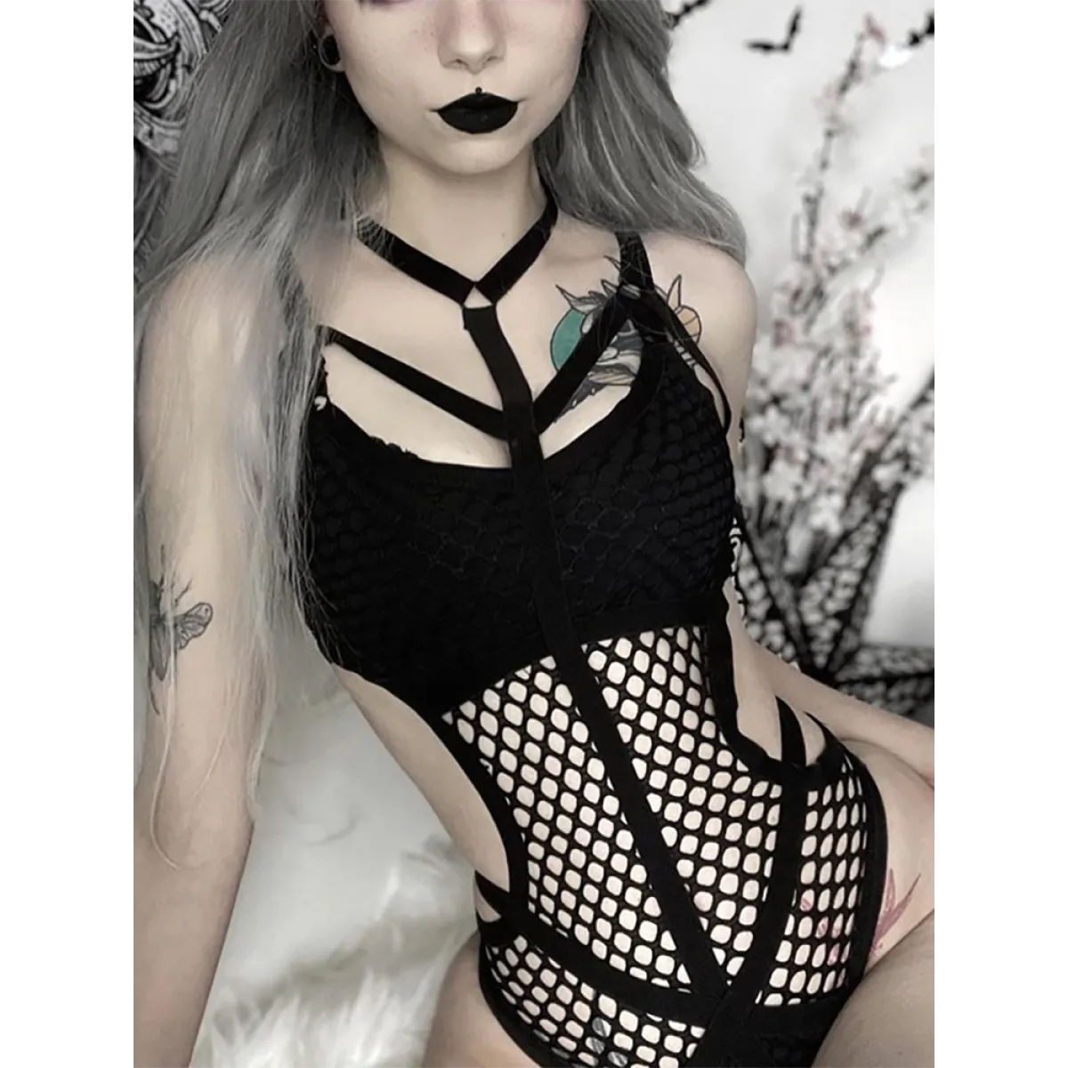 Gothic Fishnet Bodysuits
