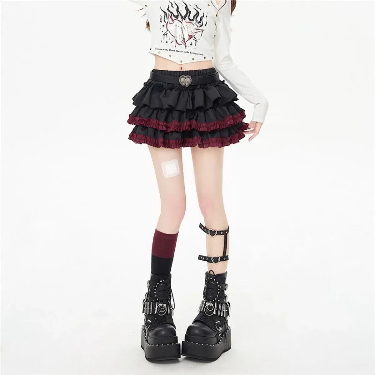 Ruffle Mini Skirt – Gothic Harajuku Y2K Emo Aesthetic