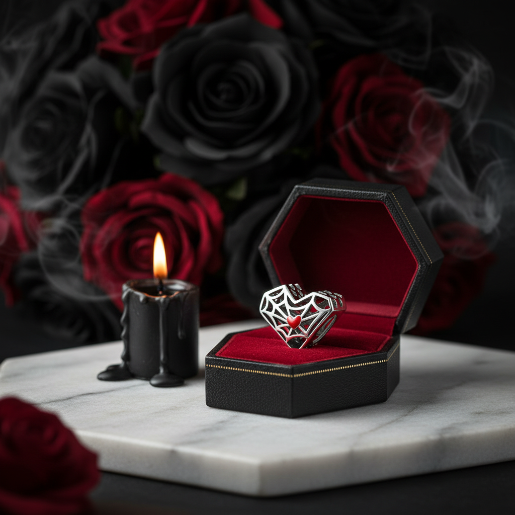 Gothic Hollow Skull and Cobweb Charms