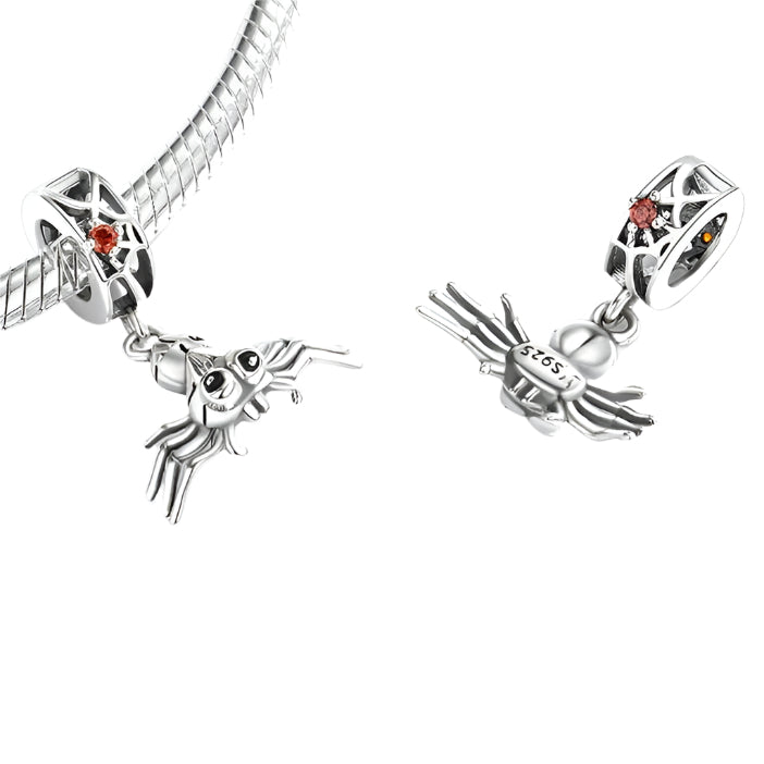 Gothic Hollow Skull and Cobweb Charms