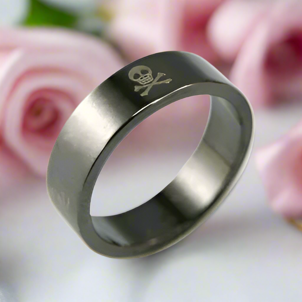 Gothic Skull Cross Bone Men's Ring Band