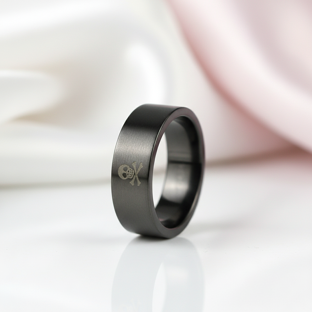 Gothic Skull Cross Bone Men's Ring Band