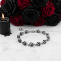 Gothic Skull Pave Link Chain Bracelet