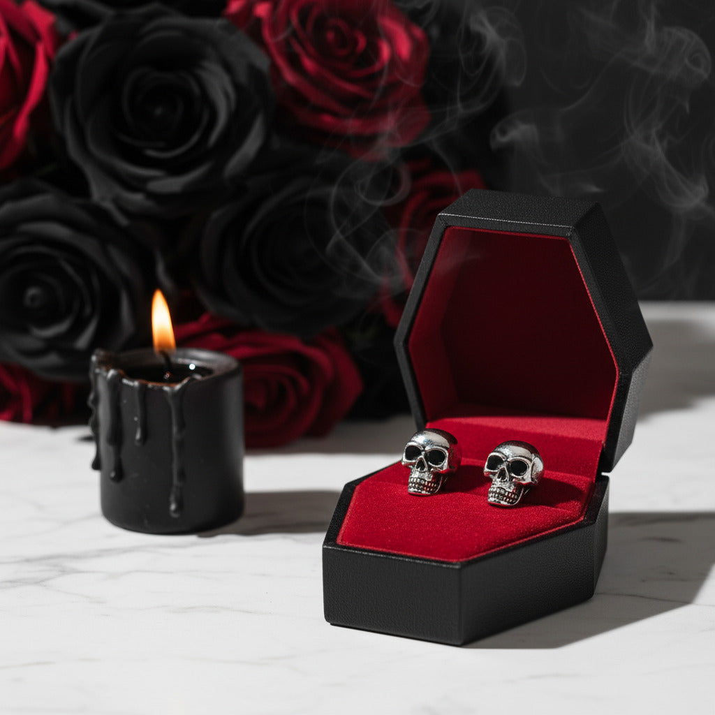 Gothic Skull Stud Earrings