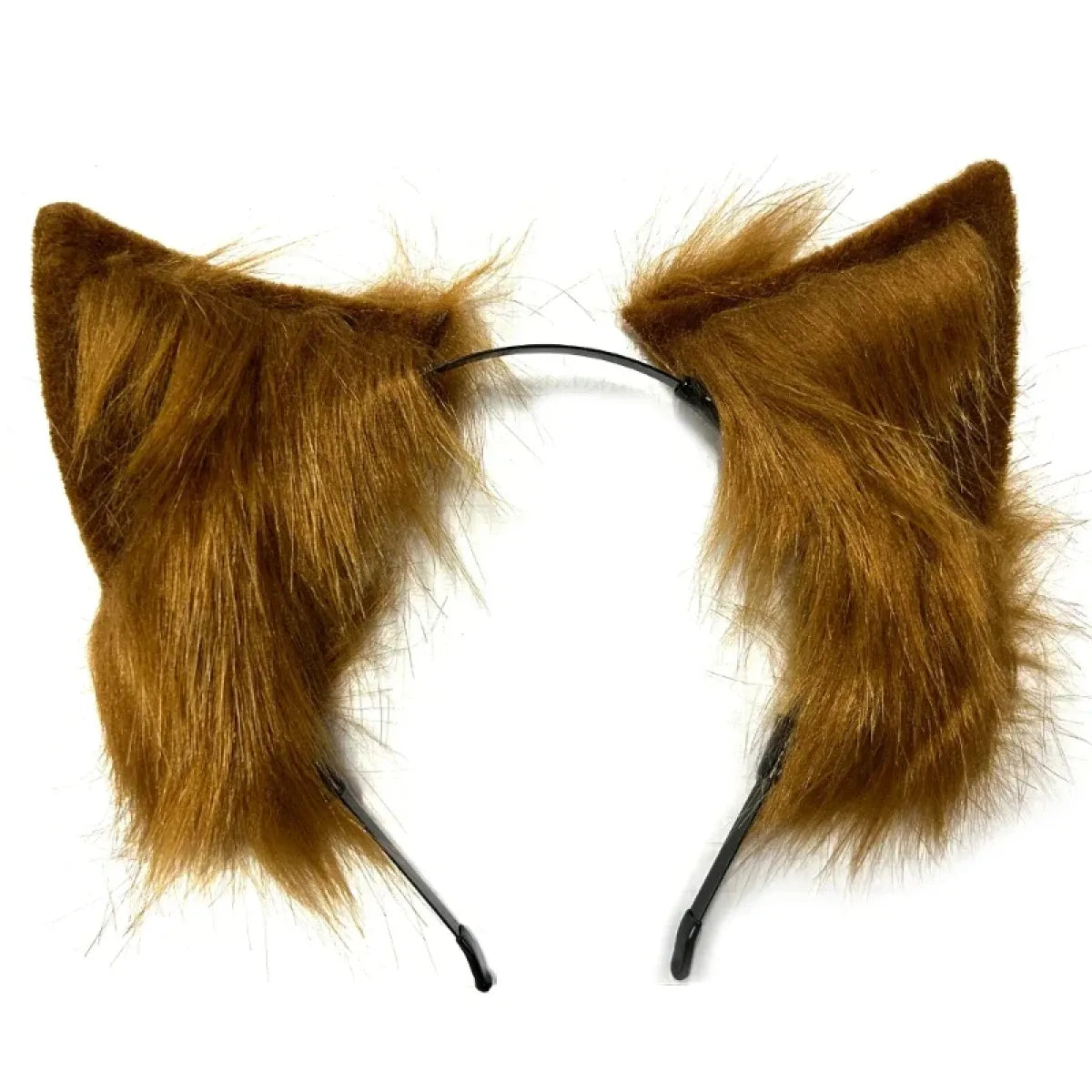 Handmade Cat Faux Fur Ears Headband - Fluffy Plush Animal Hair Hoop