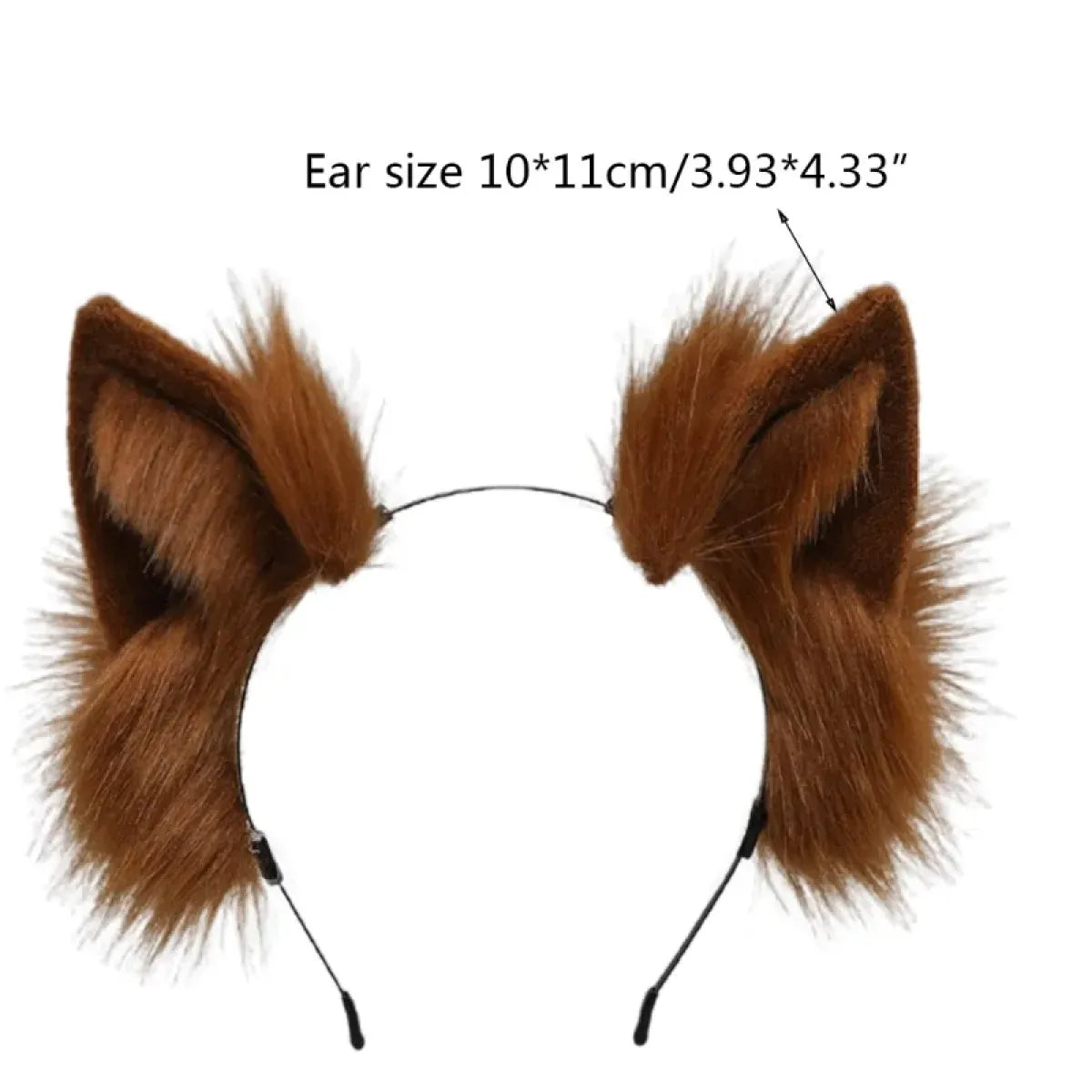 Handmade Cat Faux Fur Ears Headband - Fluffy Plush Animal Hair Hoop