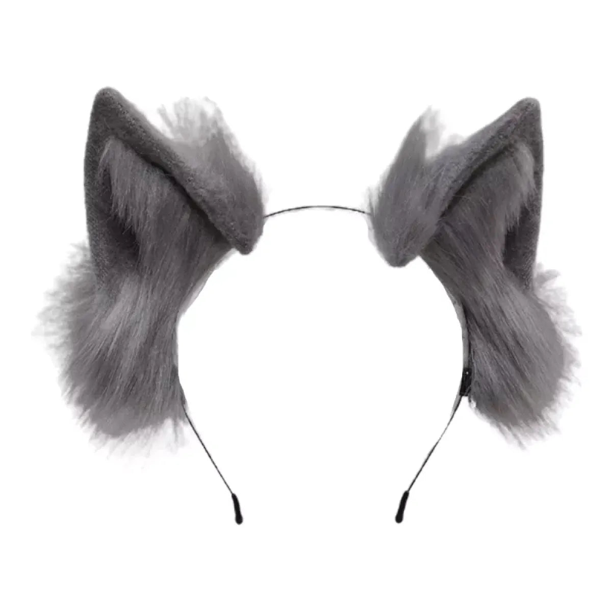 Handmade Cat Faux Fur Ears Headband - Fluffy Plush Animal Hair Hoop
