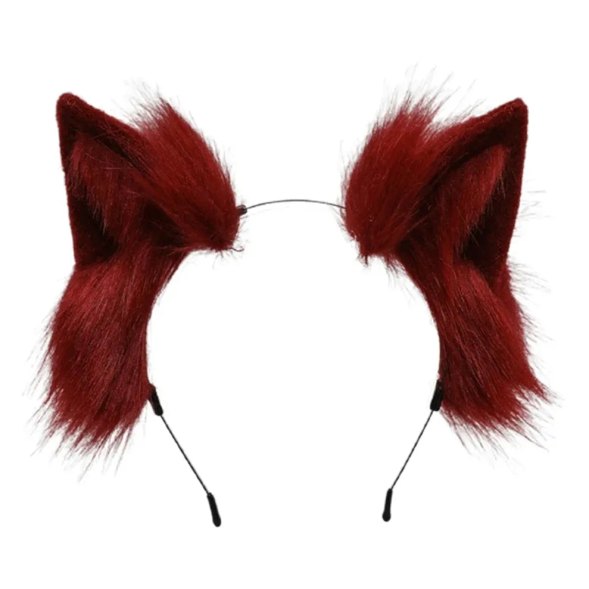 Handmade Cat Faux Fur Ears Headband - Fluffy Plush Animal Hair Hoop