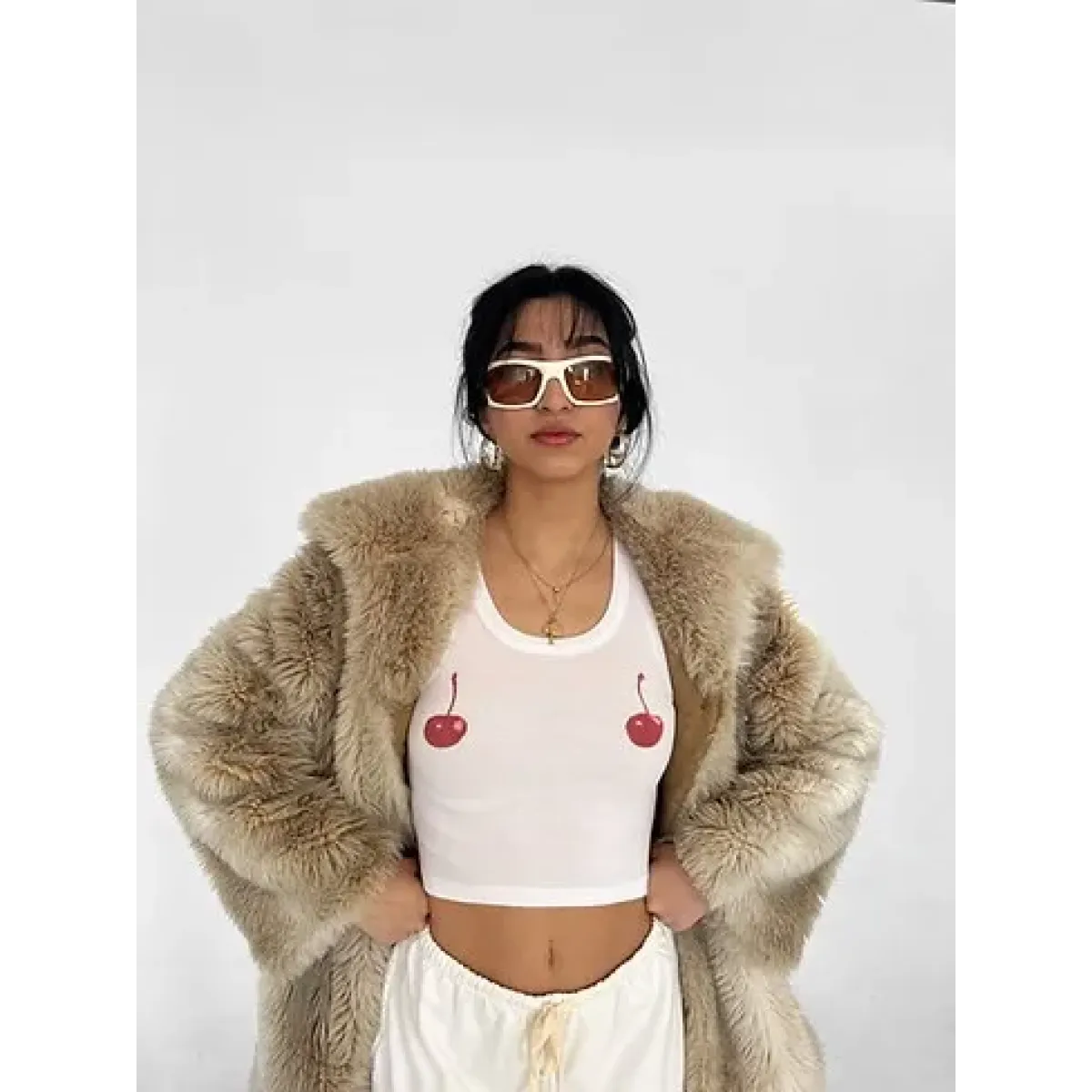 Harajuku Cherry Tee - Sleeveless Streetwear Crop