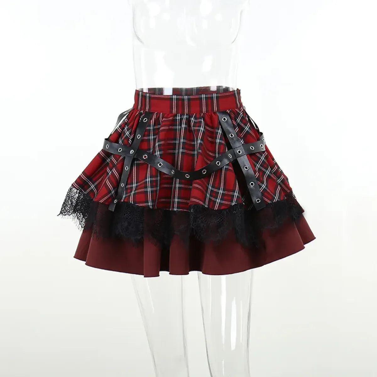 Harajuku Plaid Pleated Skirt - Y2K Mini Cake Skirt