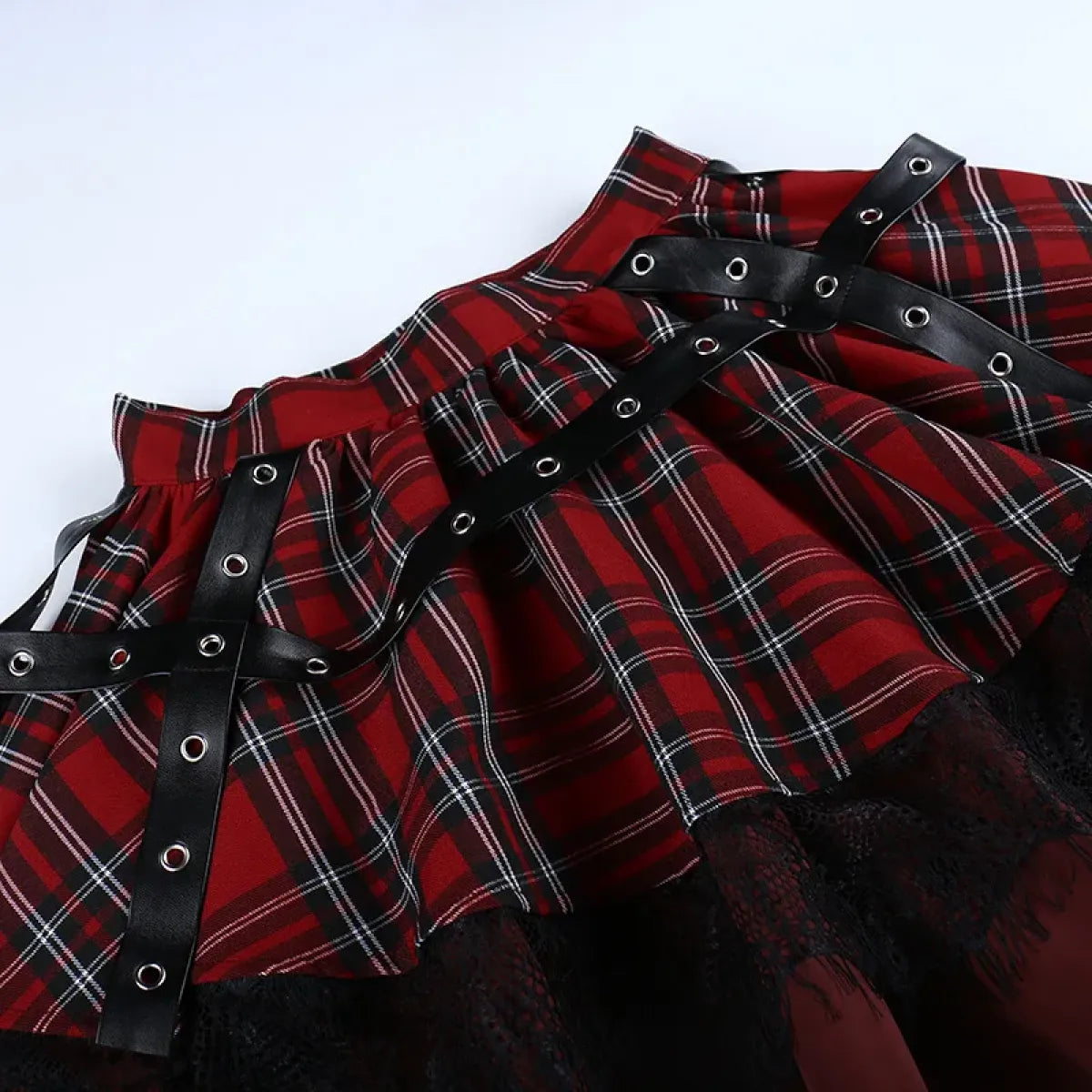 Harajuku Plaid Pleated Skirt - Y2K Mini Cake Skirt