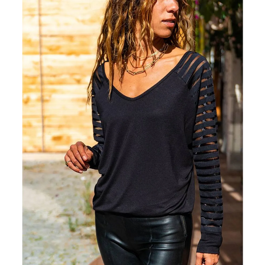 Harajuku Style Mesh Sleeve Shirt