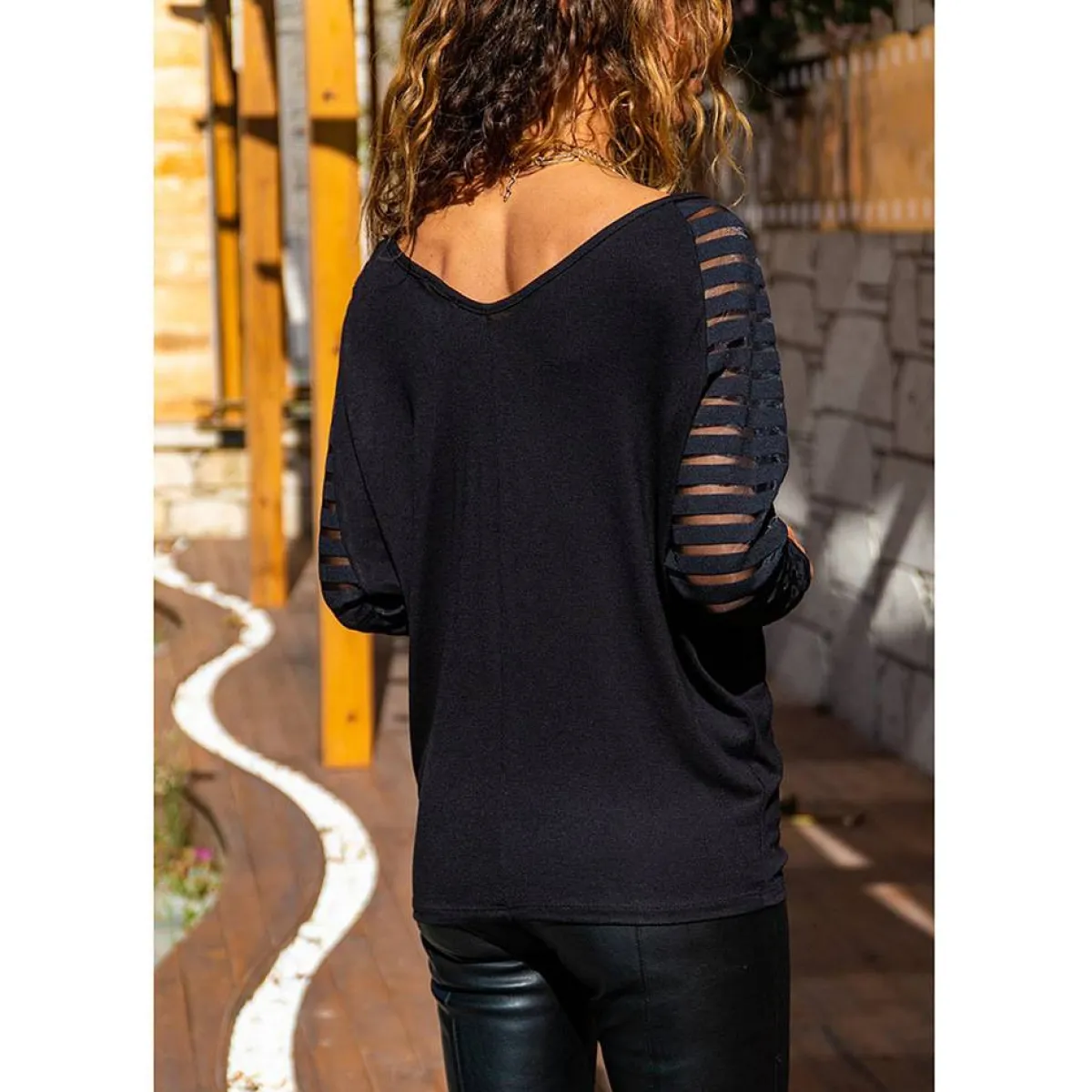 Harajuku Style Mesh Sleeve Shirt